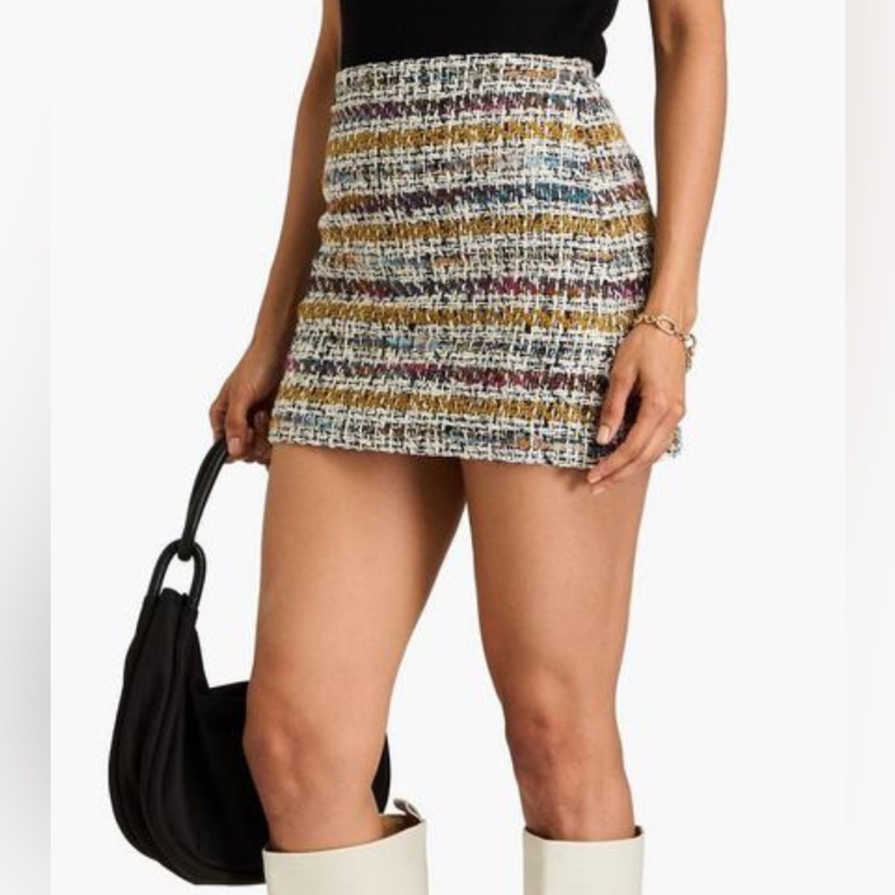 Alice + Olivia Multicolor Tweed Mini Skirt